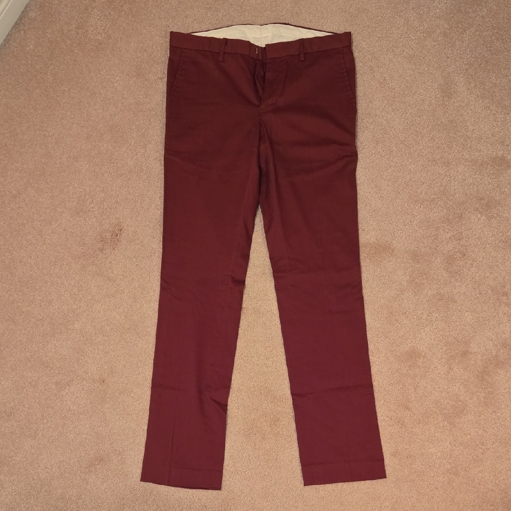 Slim Fit Topman Dark Red Chinos